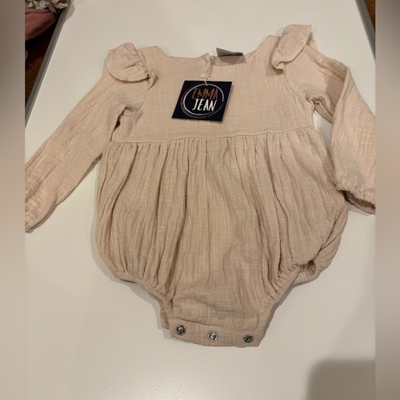 Emma Jean one piece beige long sleeve girls size 24 months new with tags - Picture 1 of 4